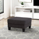 Dark Gray 3-Piece Sofa Set with Storage Ottoman & USB Charging