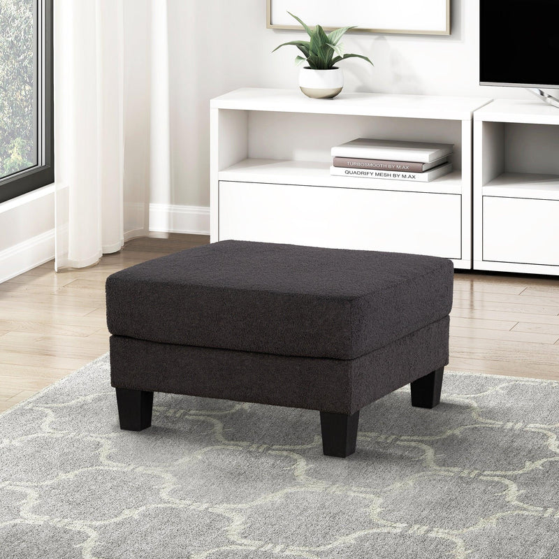 Dark Gray 3-Piece Sofa Set with Storage Ottoman & USB Charging