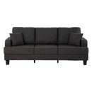 Dark Gray 3-Piece Sofa Set with Storage Ottoman & USB Charging