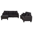 Dark Gray 3-Piece Sofa Set with Storage Ottoman & USB Charging