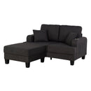 Dark Gray 3-Piece Sofa Set with Storage Ottoman & USB Charging