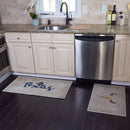 US States Texas Design Non Skid Washable Kitchen Runner Rugs Set of 2| 44 x 24 and 31.5 x 20 Inches Floor Mats |Beige