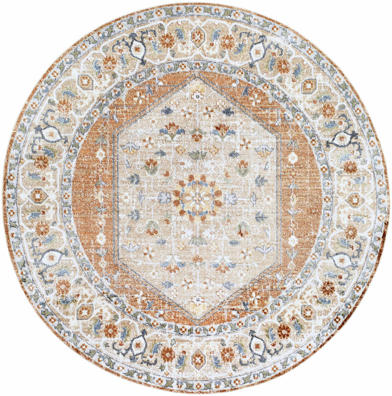 Gael Rust Flat Pile Washable Rug
