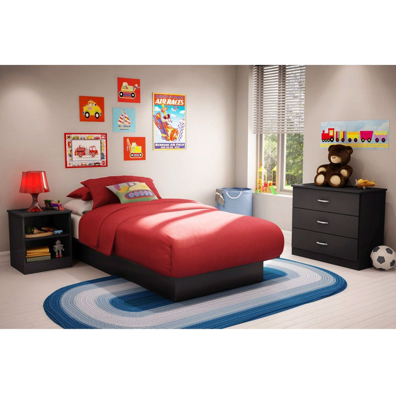 Twin size Platform Bed Frame in Black Wood Finish, photo 4 of 4