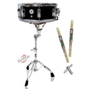 GRIFFIN Snare Drum Kit with Snare Stand, 2 Pairs of Drum Sticks & Drum Key | Wood Shell Drum Set, Maple Sticks, Chrome Holder Acoustic Marching Percussion Musical Instrument Practice Package by GeekStands.com