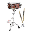 Snare Drum Set by GRIFFIN - Includes Snare Stand, 2 Pairs of Maple Drum Sticks & Drum Key | Wood Shell Drum Set, Chrome Holder Acoustic