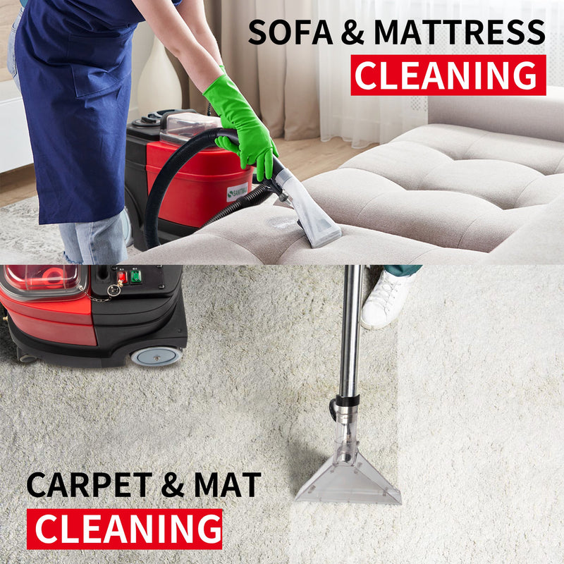SM04 Cold Water Carpet Extractor, Powerful 1.0 HP Motor, 2.1 gal Sewage Tank, 3.7 gal Solution Tank