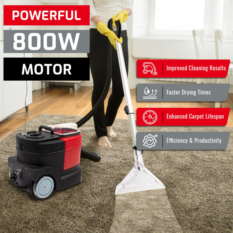 SM04 Cold Water Carpet Extractor, Powerful 1.0 HP Motor, 2.1 gal Sewage Tank, 3.7 gal Solution Tank