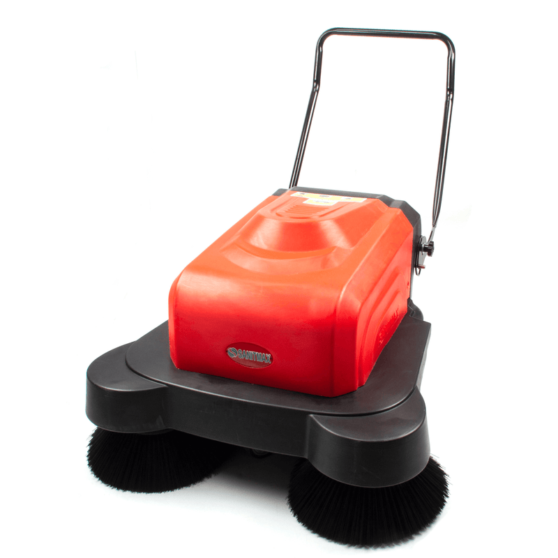 SM1050B 41.3" Battery Powered Walk-behind Floor Sweeper with Water Sprinklers, Triple Brushes
