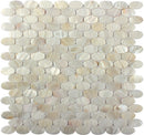 Bone White 11x12 Polished Oval Shell Mother of Pearl Mosaic Tile (20 pack, 18.67 sq ft/case) - Sample