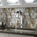 Silver Gold 10x11 Polished Hexagon Shell Mother of Pearl Mosaic Tile (20 pack, 15.89 sq ft/case) - Sample