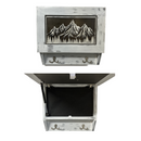 Snowcapped Mountain Scene Wall-Mounted Gun Cabinet – Hidden Lockable Storage with Rustic Charm