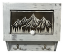 Snowcapped Mountain Scene Wall-Mounted Gun Cabinet – Hidden Lockable Storage with Rustic Charm