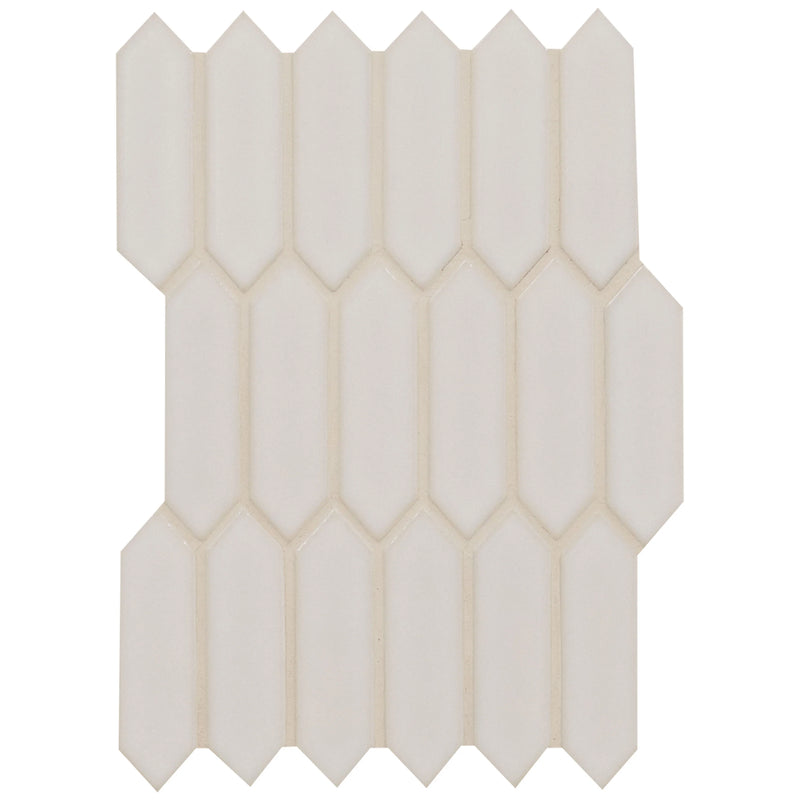 MSI Antique White Picket Glossy Ceramic Mosaic Wall Tile 10"x15"