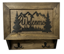 Rustic Mountain Welcome Wall-Mounted Gun Cabinet – Concealed Lockable Storage for Your Home