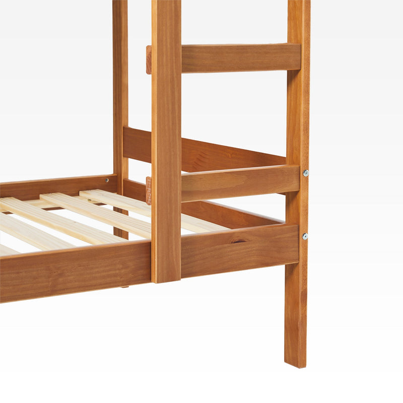 Sophie Simple Solid Wood Twin Over Twin Bunk Bed