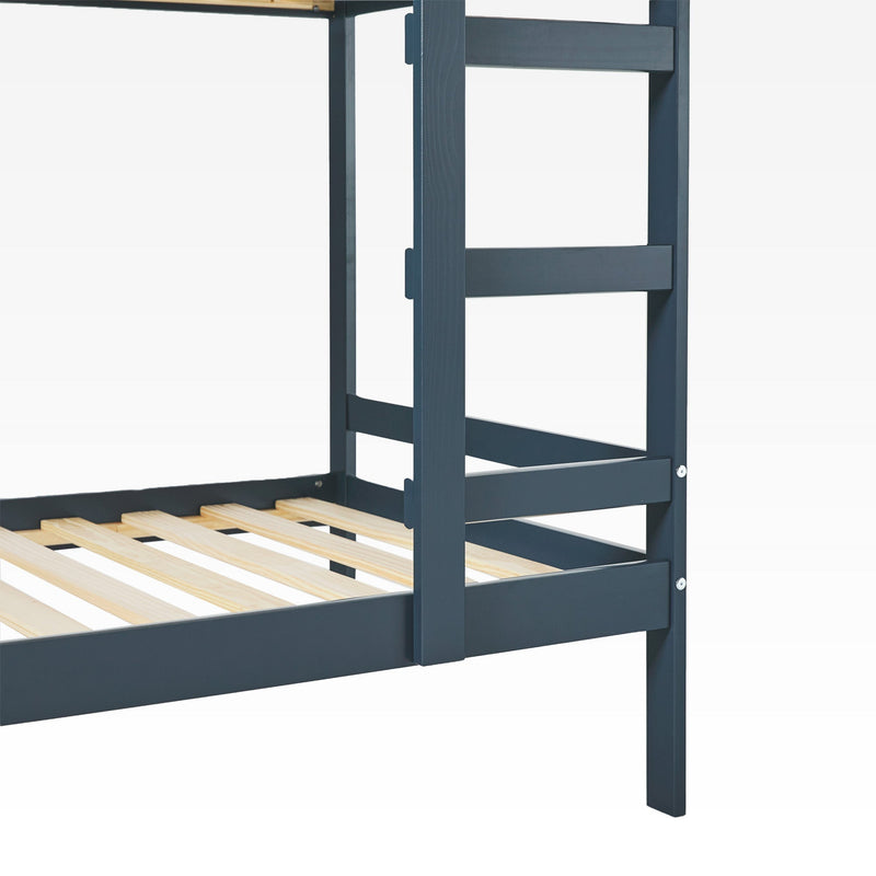 Sophie Simple Solid Wood Twin Over Twin Bunk Bed