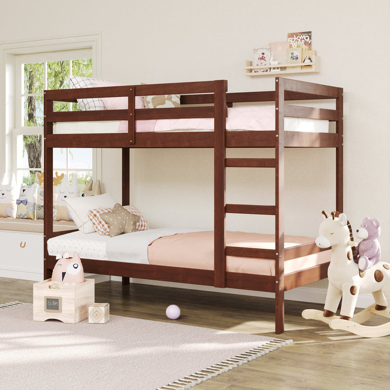 Sophie Simple Solid Wood Twin Over Twin Bunk Bed