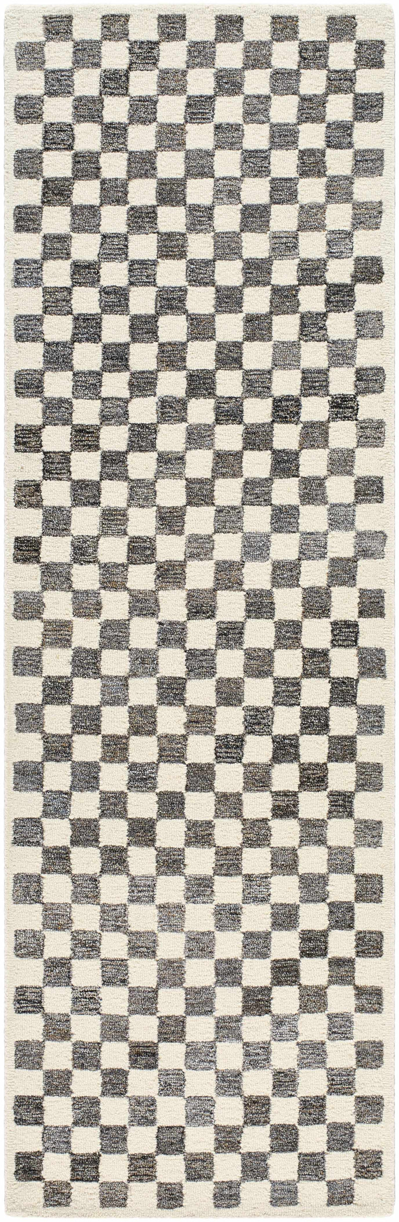 Halen Taupe Checkered Area Rug