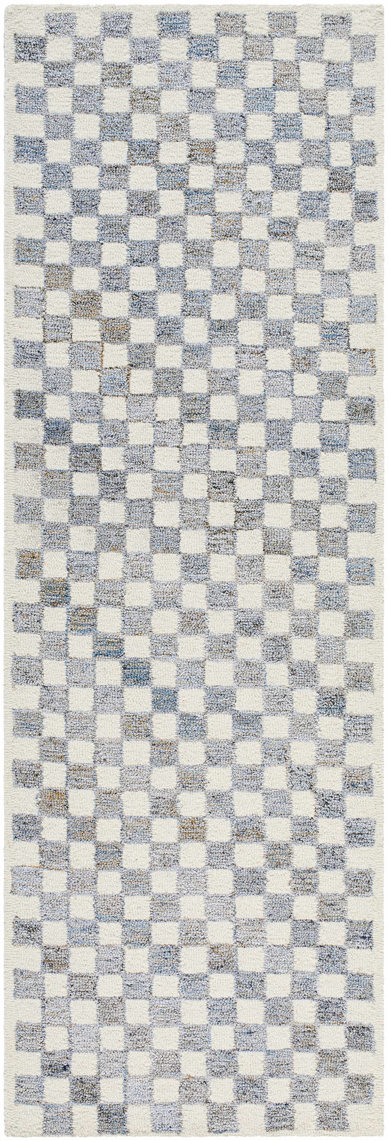 Halen Gray Checkered Area Rug