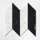 Black Honed Chevron Marble Tile