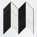Black Honed Chevron Marble Tile
