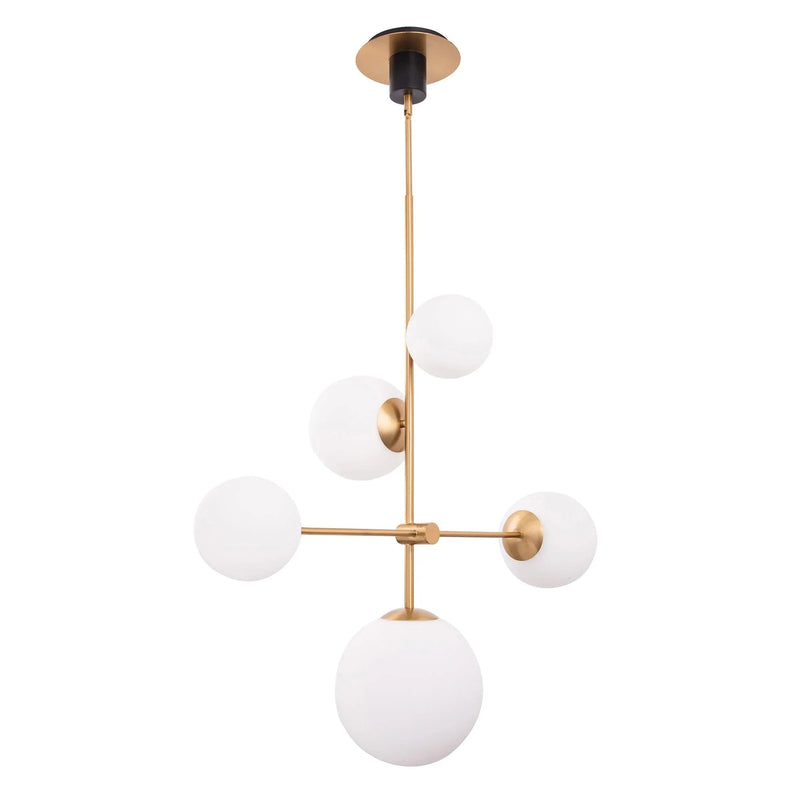 Spark Modern Gold 5 Light Dimmable Chandelier, photo 8 of 8