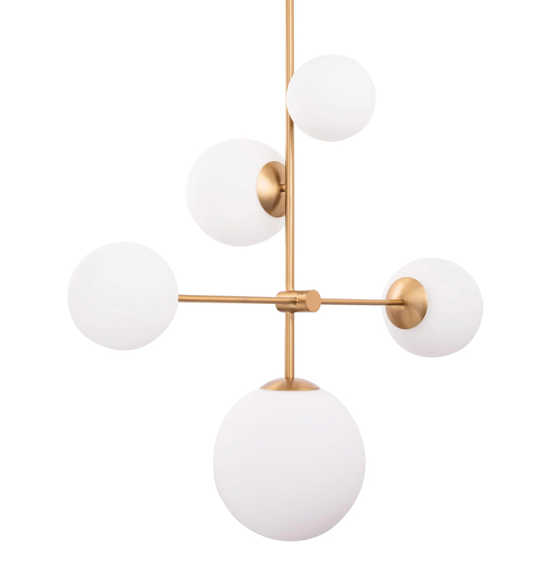 Spark Modern Gold 5 Light Dimmable Chandelier, photo 5 of 8