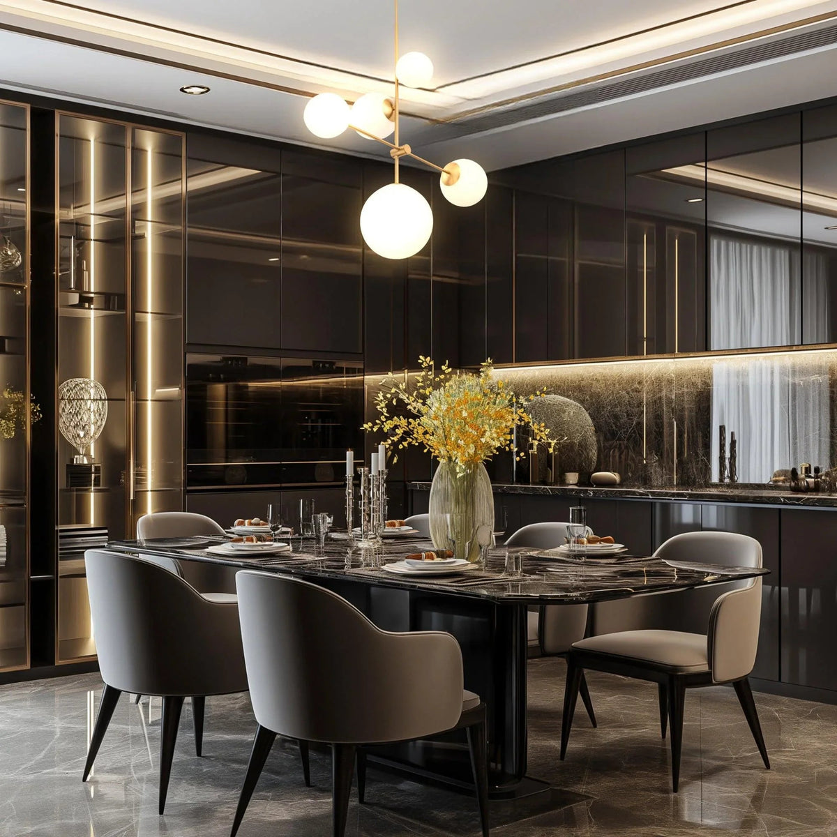 Spark Modern Gold 5 Light Dimmable Chandelier, photo 4 of 8