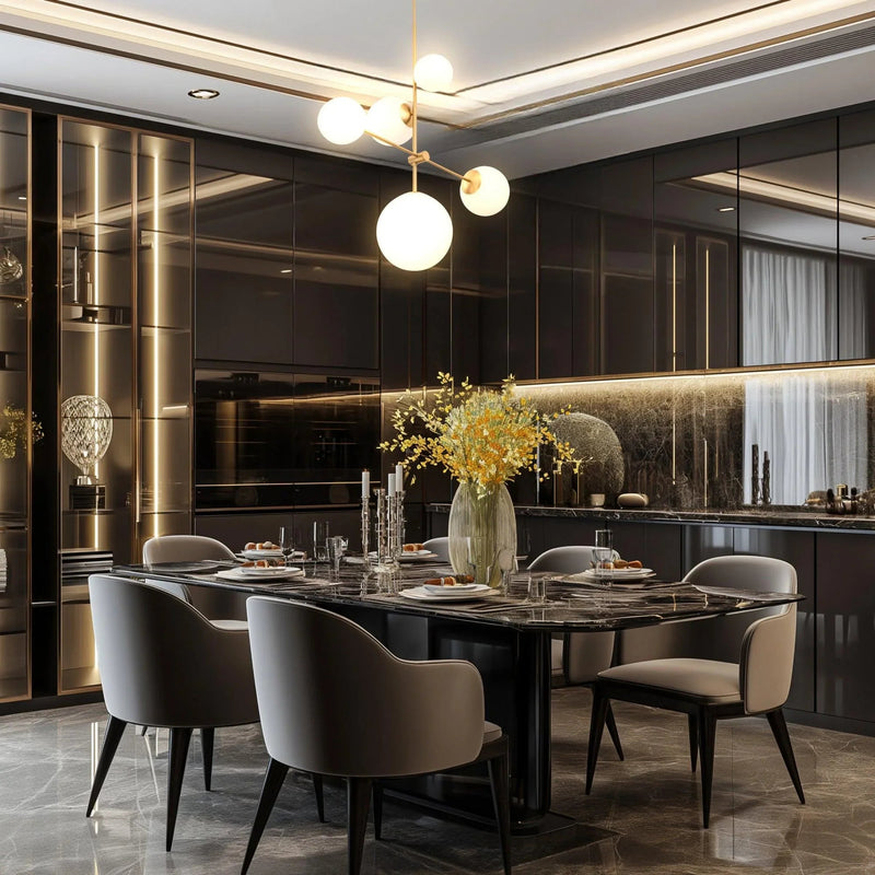 Spark Modern Gold 5 Light Dimmable Chandelier, photo 4 of 8