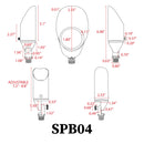 SPB04 Cast Brass Adjustable 12V Low Voltage LED Bullet Landscape Spotlight Outdoor Lighting by Kings Outdoor Lighting