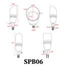 SPB06 Cast Brass 12V Low Voltage LED Outdoor Landscape Spotlight