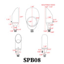 SPB08 5W 3000K Warm White Integrated Brass Spotlight 12V Low Voltage Small Directional Bullet Light Outdoor Landscape
