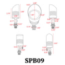 SPB09 12V Low Voltage LED Outdoor Landscape Brass Spotlight