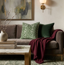 Spotted Velvet Pillow Cover in Emerald Green