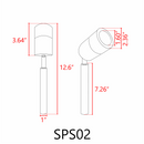 SPS02 12V Low Voltage LED Stainless Steel Spotlight Adjustable Up Lighting Fixtures