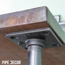 1 in. Black Square Floor Flange by PIPE DECOR