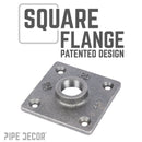 3/4 in. Black Square Floor Flange