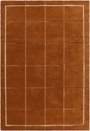 Siarl Burnt Orange Checkered Area Rug