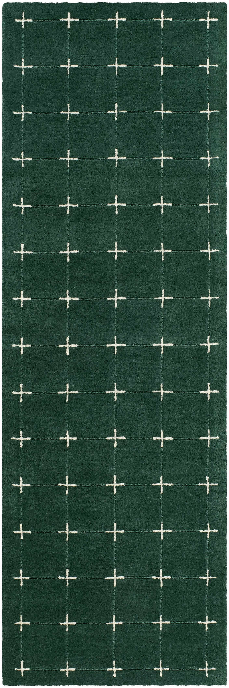 Sanvi Green Tufted Wool Area Rug