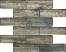 Wooden Brown 12x12 Glossy Brick Glass Mosaic Tile (5 pack, 4.83 sq ft/case)