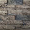 Wooden Brown 12x12 Glossy Brick Glass Mosaic Tile (5 pack, 4.83 sq ft/case) - Sample