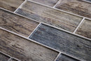 Wooden Brown 12x12 Glossy Brick Glass Mosaic Tile (5 pack, 4.83 sq ft/case)