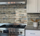 Wooden Brown 12x12 Glossy Brick Glass Mosaic Tile (5 pack, 4.83 sq ft/case) - Sample