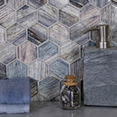 Wooden Brown 12x12 Glossy Hexagon Glass Mosaic Tile (5 pack, 4.83 sq ft/case)