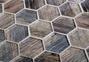 Wooden Brown 12x12 Glossy Hexagon Glass Mosaic Tile (5 pack, 4.83 sq ft/case) - Sample