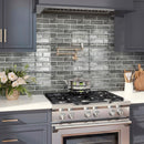 Light Gray 12x12 Glossy Brick Glass Mosaic Tile (5 pack, 4.83 sq ft/case)