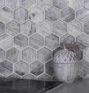 Light Gray 12x12 Glossy Hexagon Glass Mosaic Tile (5 pack, 4.83 sq ft/case)