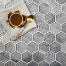 Light Gray 12x12 Glossy Hexagon Glass Mosaic Tile (5 pack, 4.83 sq ft/case)