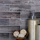 Brown 12x12 Glossy Brick Glass Mosaic Tile (5 pack, 4.83 sq ft/case) by Apollo Tile